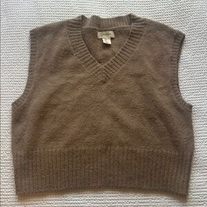 Jessica Simpson Taupe Knit V-Neck Vest